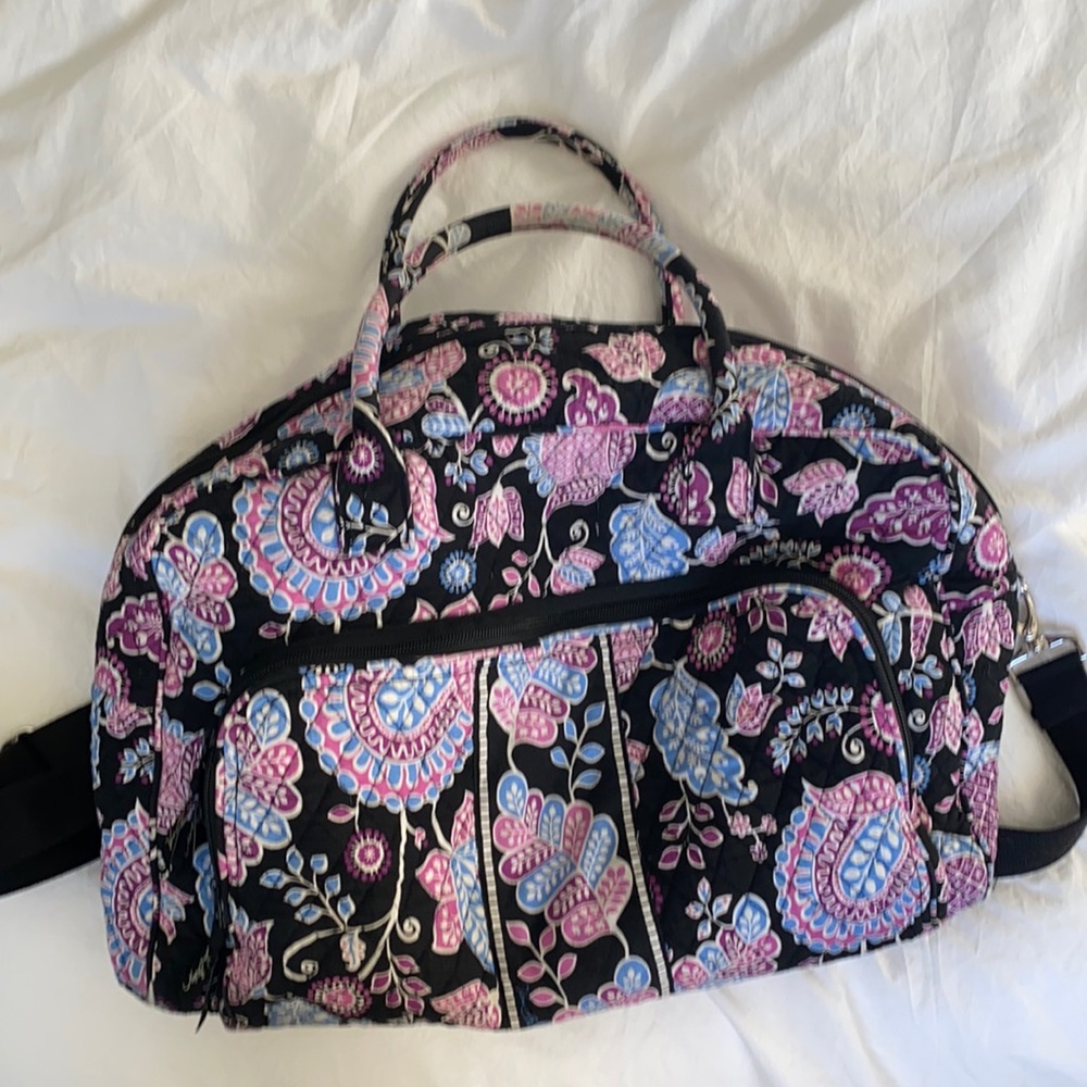 Vera Bradley paisley print weekender w/cosmetic bag